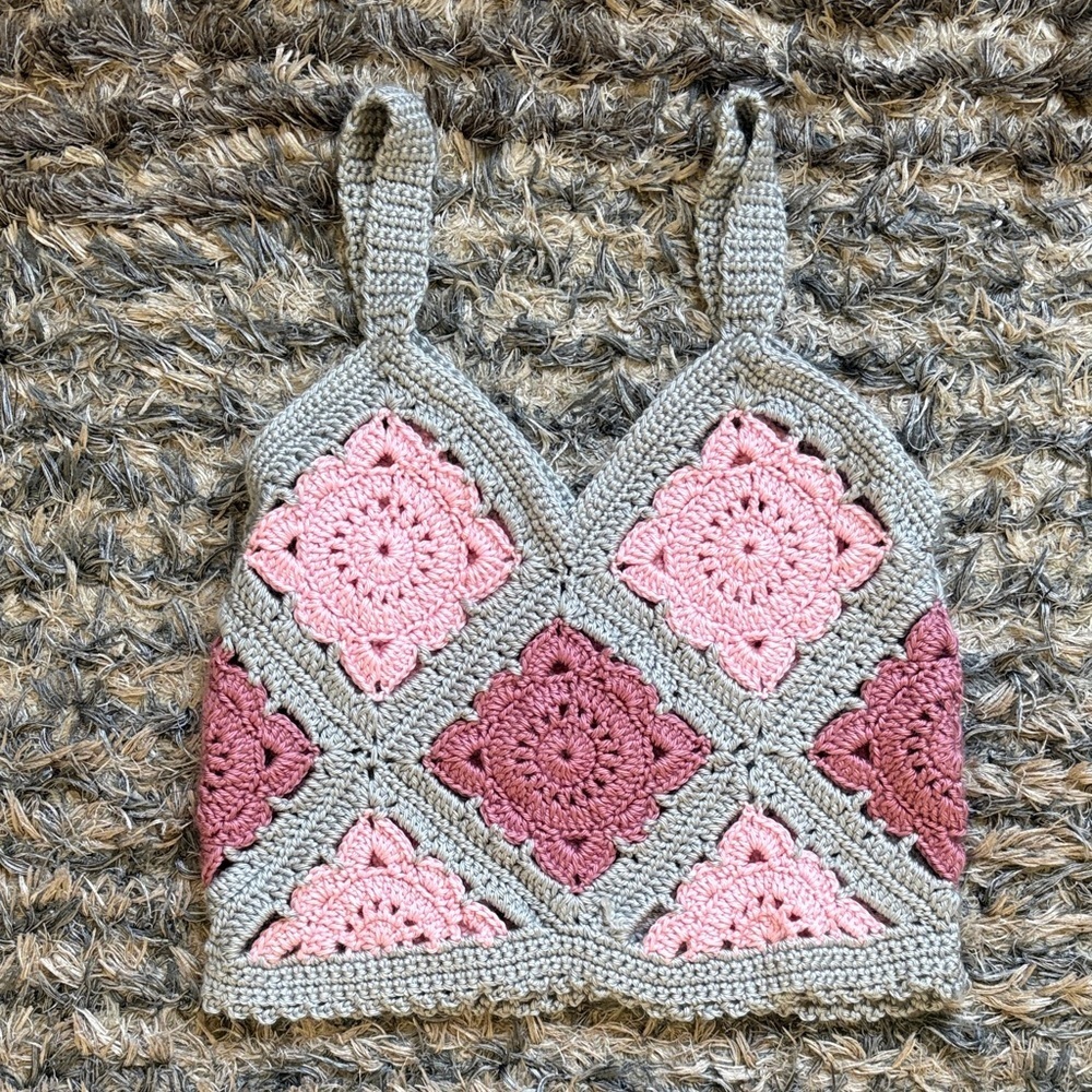 Elegant Handmade Crochet Crop Top Size S